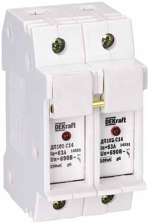 Купить Dekraft Держатель предохр. типа C14 со светодиодной индикаторной лампой ДП102-С14-2P