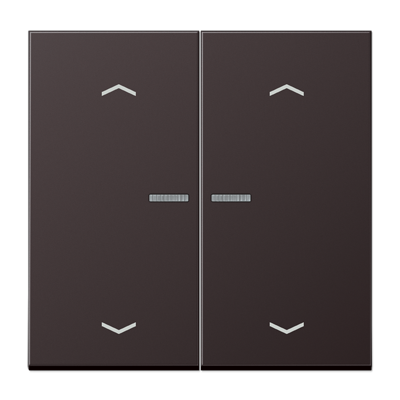 JUNG Клавиша для KNX кнопки, 2 группы, с окошком с символами «стрелки» металл дарк AL102KO5PD