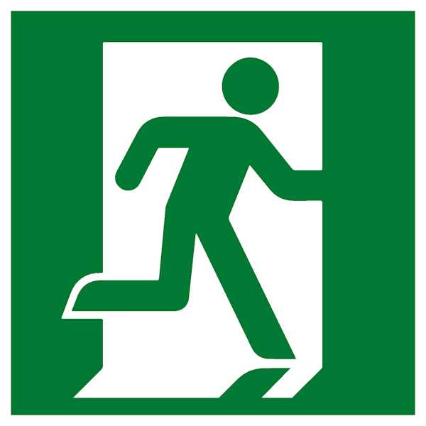 Знак пластик E01-02 "Выход здесь" (правосторонний) (200x200) ГОСТ 12.4.026-2015 EKF PROxima