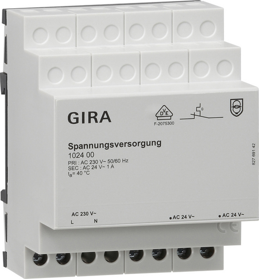Gira KNX Блок питания 24V AC, 1 А DIN-рейка 102400