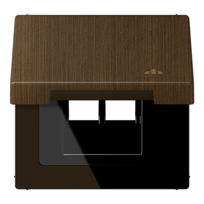 JUNG Накладка и крышка для двойных UAE розеток с символом "сеть" металл латунь Antik ME2990KLLANAT