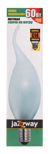 Купить Jazzway Лампа накаливания CT35 60W E14 frosted "Свеча на ветру" .3321482
