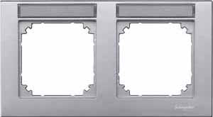 Купить SE Merten SM Алюминий Рамка 2-ая с полем для надписи (MTN472260)