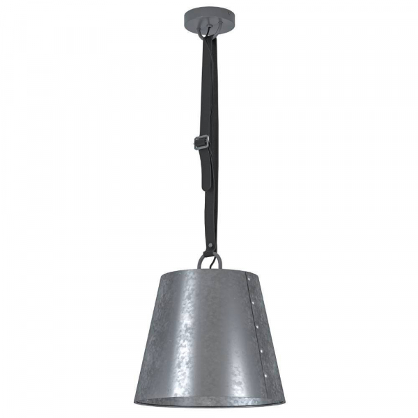 Eglo 43405 Подвес CHERTSEY, 1х60W(E27), 335, H1100, сталь, кожа, черный/сталь, цинк