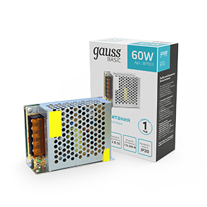 Gauss Блок питания Basic 12V 60W IP20 1/120 BT503