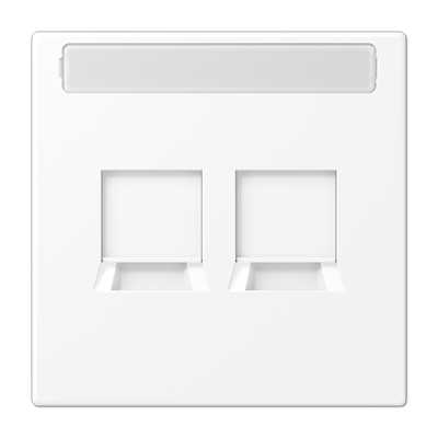 JUNG LS 990 Белый матовый Плата для двух модулей с полем для надписи, фиксация защёлкиванием LS1969-2NAWEWWM