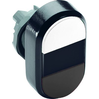 ABB MPD Кнопка двойная MPD5-11B (белая/черная) непрозрачная черная линза без текста 1SFA611134R1106