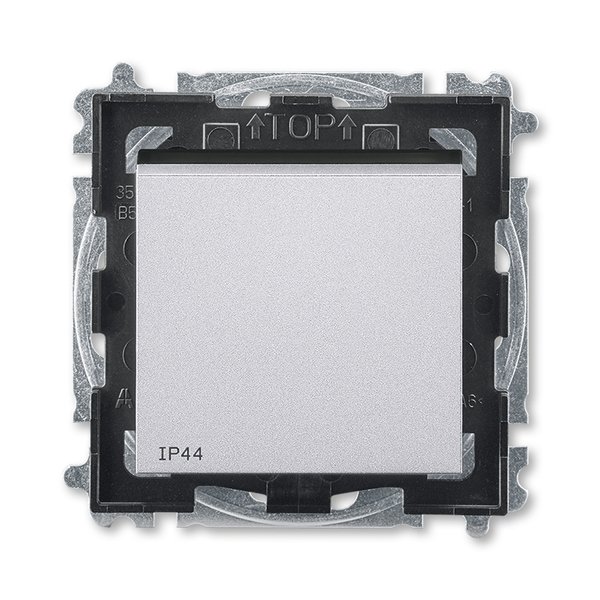 ABB EPJ Levit серебро / дымчатый чёрный Переключатель 1-клавишный IP44 2CHH596940A4070