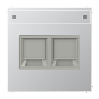 JUNG Плата (фиксация защёлкиванием) с полем для надписи для двух модулей металл алюминий AL1969-2NAWE