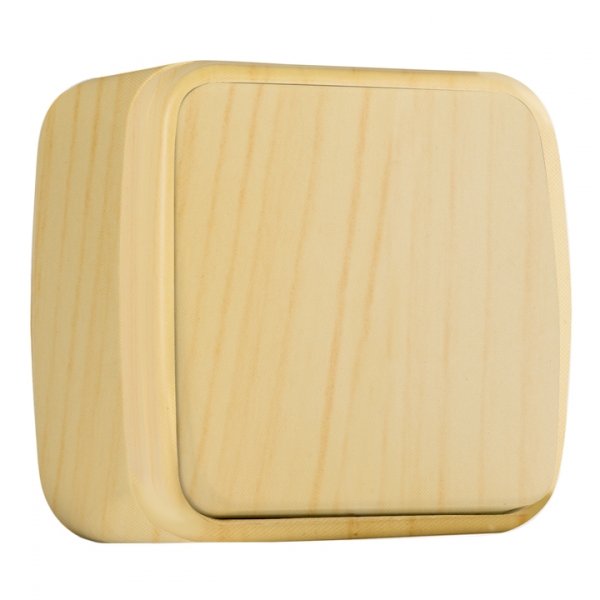 EKF Basic Минск Светлое дерево Выключатель 1-кл, 10А, ОП