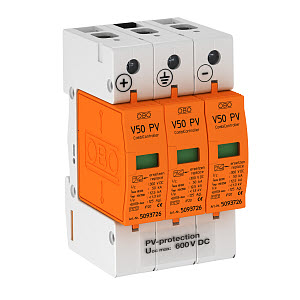 Купить OBO Bettermann УЗИП для фотогальванических сетей  (Класс I+II), 600 В 5093623