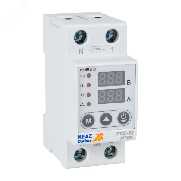Купить Реле напряжения OptiRel D PVС-80 с ЖК-дисплеем и контролем тока 80 А 357870 КЭАЗ 0(0)