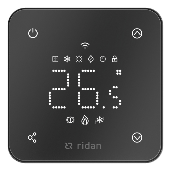 Купить Комнатный термостат RSmart-FB, 230 В, черный, с Wi-Fi подключением, встраиваемый