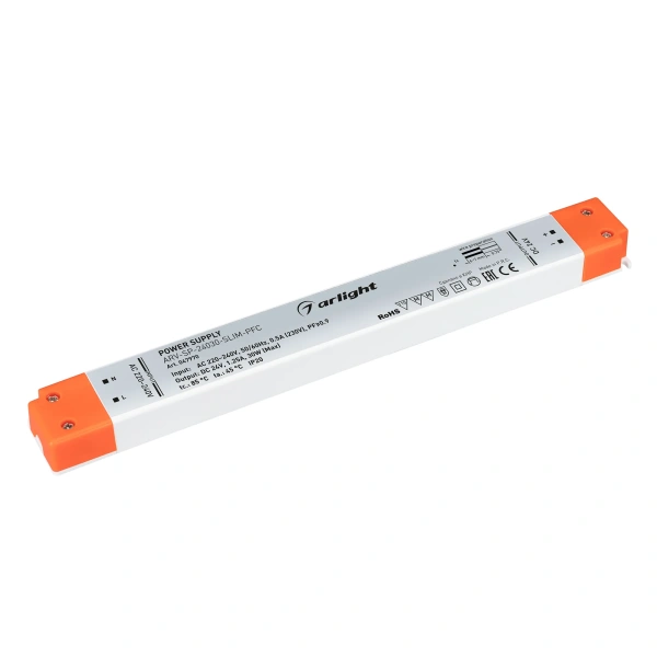 Купить Блок питания ARV-SP-24030-SLIM-PFC (24V, 1.25A, 30W) (Arlight, IP20 Пластик, 5 лет)