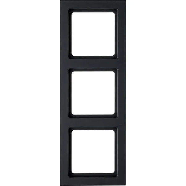 Купить Berker Рамкa, Q.3, 3-местная цвет: антрацитовый, бархатный лак, 10136096