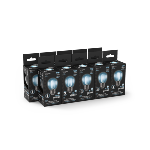 Купить Gauss Лампа Filament Шар 5W 450lm 4100К Е27 LED 105802205