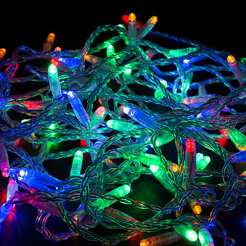 NEON-NIGHT Гирлянда Нить 10м, постоянное свечение, прозрачный ПВХ, 24В, цвет: Мультиколор 305-159