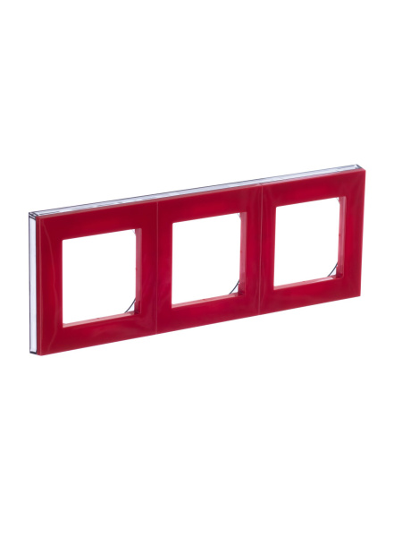Купить ABB EPJ Levit красный / дымчатый чёрный Рамка 3 поста 2CHH015030A6065