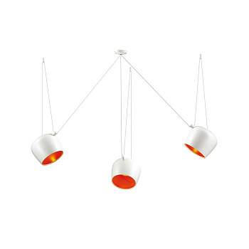 Odeon Light 4103/3 ODL19 300 белый/оранжевый Подвес E27 3*40W FOKS