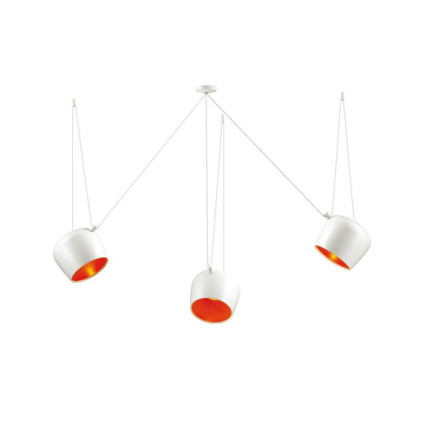 Odeon Light 4103/3 ODL19 300 белый/оранжевый Подвес E27 3*40W FOKS