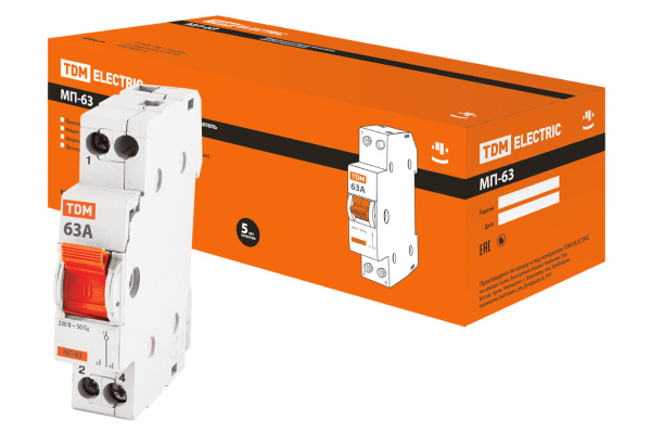 TDM Модульный переключатель трехпозиционный МП-63 1P 63А SQ0224-0009