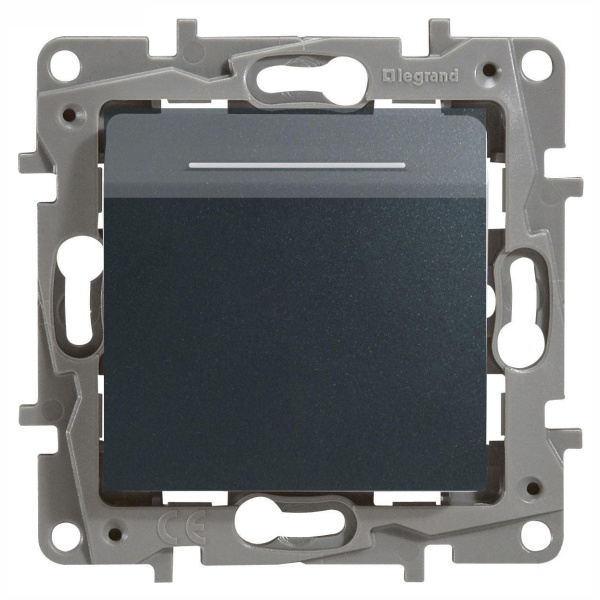 Купить Legrand Etika Антрацит Выключатель карточный с выдержкой времени, с подсветкой 672693
