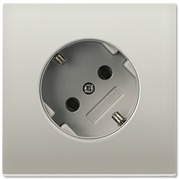 JUNG LS 990 Edelstahl Розетка с/з винт. зажим, 45градусов ES2520-45