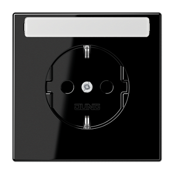 JUNG Штепсельная розетка SCHUKO 16A, 250V~ с полем для надписи чёрная LS1520NASW