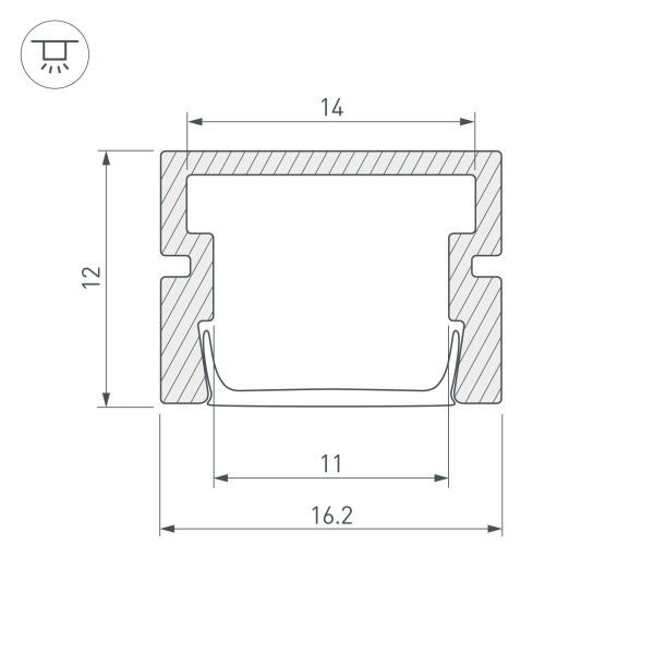 Купить Arlight Профиль PDS-SM-2000 ANOD (Алюминий) 028363