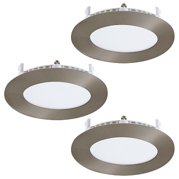 Eglo 34013 Комплект встраиваемых спотов (3шт.) FUEVA 3, 3x2,7W(LED), металл, никель/пластик, белый