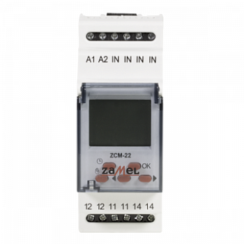 Zamel Программатор времени годовой 1-канал ЖК 16А 400 программ на DIN рейку ZCM-22