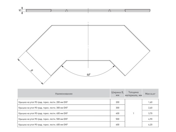 Купить EKF PROxima Крышка на угол 90 град. горизонтальный для лестничнго лотка 100мм HDZ