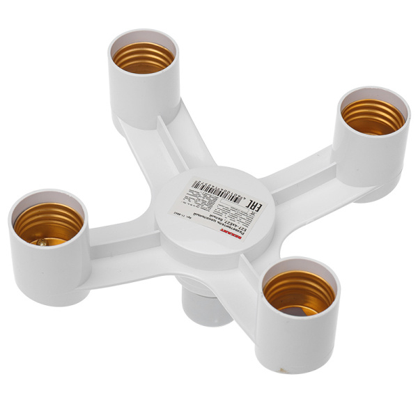 Разветвитель цокольный Е27-4хЕ27 белый Rexant 11-8862