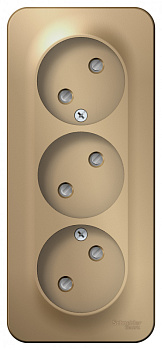 Systeme Electric Blanca наруж Титан Розетка 3-ая б/з со шторками 16А, 250В, изолир. пластина