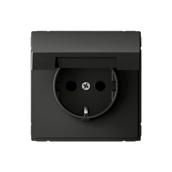 Systeme Electric ArtGallery Базальт Розетка с заземл. со шторк. с крышкой, 16А, IP20, механизм