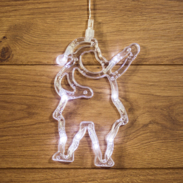 NEON-NIGHT Фигура светодиодная "Санта Клаус" на присоске с подвесом, цвет белый 501-018