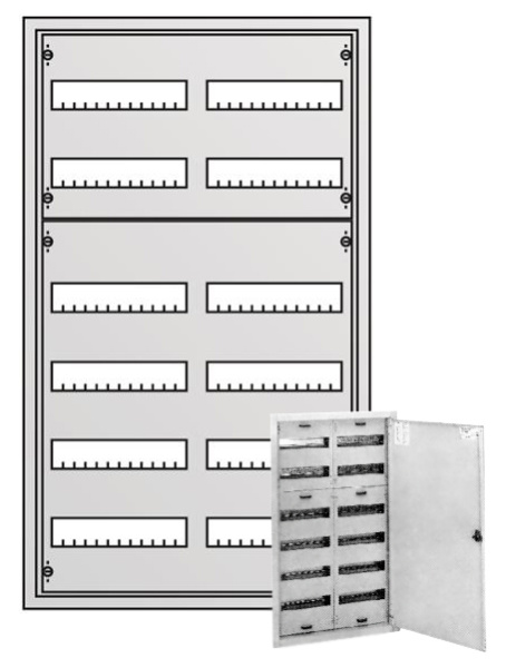 Купить ABB Шкаф распределительный в нишу 144 мод. 984х560х120 U62