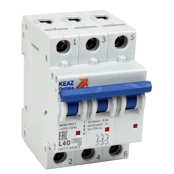 КЭАЗ Выключатель автоматический модульный OptiDin BM63-3K16-10-ОМ4-РЕГ 314405