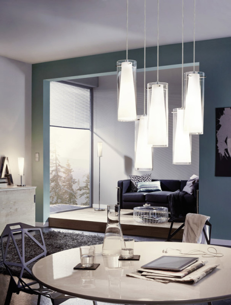 Купить Eglo Лампа настольная PINTO, 1X60W (E27), L905, сталь, хром/ опал. стекло, прозр., бел. 89835