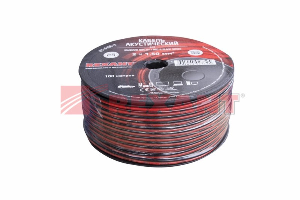 Купить Кабель акустический, 2х1.50 мм², красно-черный, 100 м. Rexant 01-6106-3