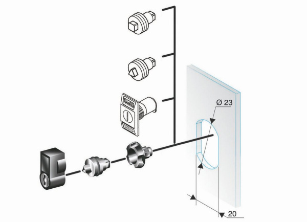 Купить SE Ручка с кнопкой и замков1242Е NSYTHL1242EPLM