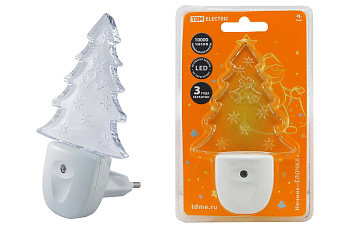 TDM Ночник "Елочка"  с датчиком  света, светодиодный, 0.3 Вт  220 В SQ0357-0010