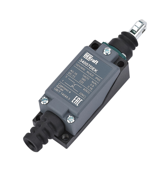 Dekraft Концевой вык. метал. 1НО1НЗ Плунжер роликового типа с вертикальным включением