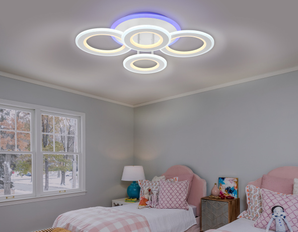 Купить Ambrella Потолочный светодиодный светильник с пультом FA8801 WH белый 123W 570*420*130 (ПДУ РАДИО 2.4)