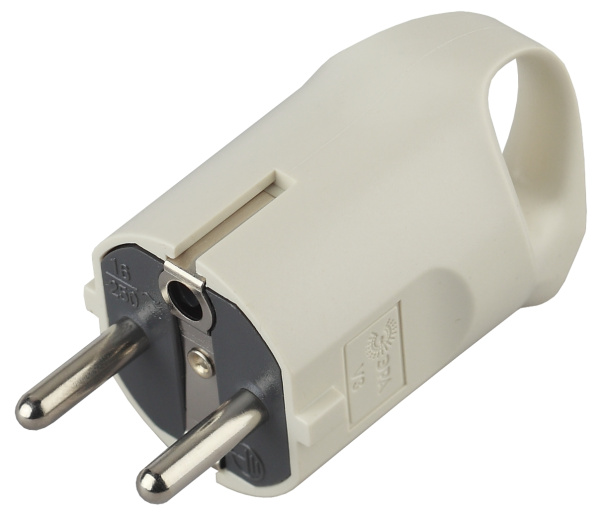 ЭРА V3 Белый Вилка c/з 16A с кольцом непрямой ввод