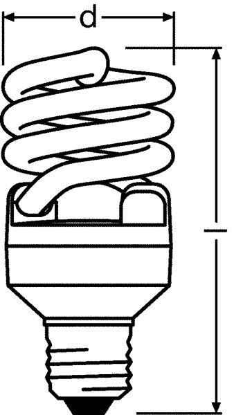 Купить Osram Лампа люминесцентная компактная спираль MINI DST MTW 20W/840 E27 4052899916227