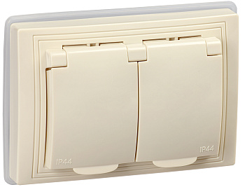 IEK KVARTA Роз. 2ая с з/к с з/ш РСбш12-3-ККм-44 16А IP44 кр.