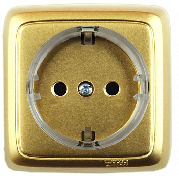 Hegel Альфа наруж Золото РА16-173-07 Розетка с/з, с изол. пластиной