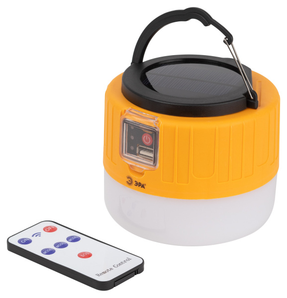 ЭРА Фонарь кемпинговый светодиодный KA-601 "Пегас" аккумуляторный, на солнечной батарее + дистанционный пульт