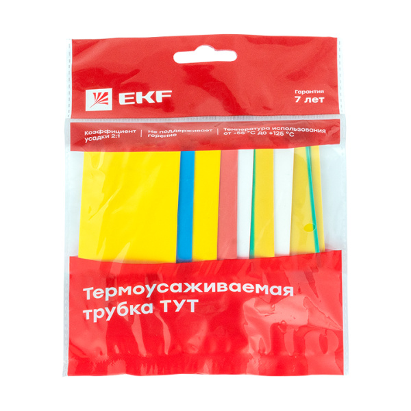 Купить EKF PROxima Термоусаживаемая трубка ТУТ нг 30/15 набор:7 цветов по 3шт. 100мм.